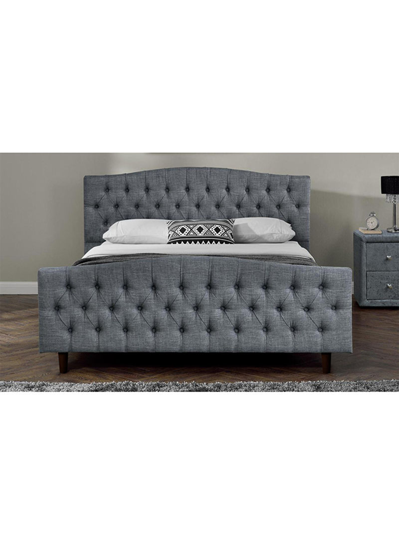 Chesterfield Bed Frame With Mattress Light Grey/White Super King