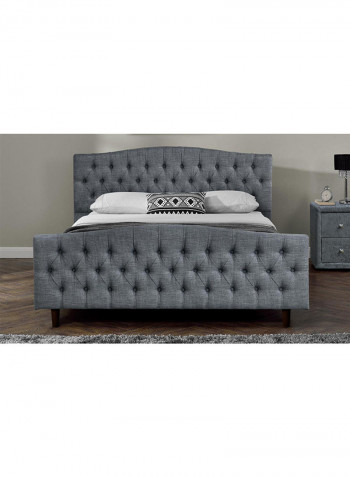Chesterfield Bed Frame With Mattress Light Grey/White Super King