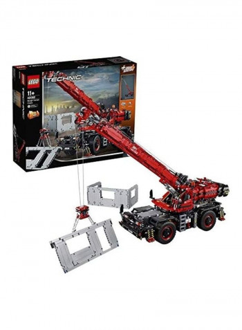 42082 Technic Rough Terrain Crane 2 In 1 Mobile Pile Driver Heavy Duty Truck With Power Functions Motor