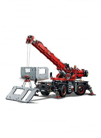 42082 Technic Rough Terrain Crane 2 In 1 Mobile Pile Driver Heavy Duty Truck With Power Functions Motor