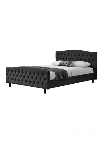 Chesterfield Bed Frame With Mattress Dark Grey/White Super King