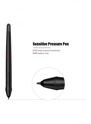 Digital Graphics Drawing Tablet With Stylus Pen Black