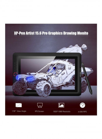 Digital Graphics Drawing Tablet With Stylus Pen Black
