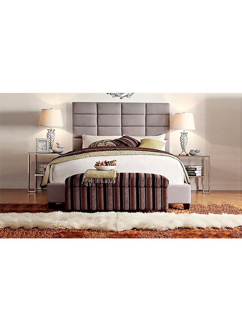 Luxurious Classic Bed With Mattress Grey/White Super King