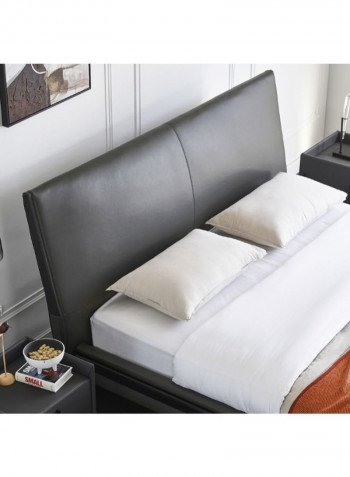 Solid Wood Bed Frame With Headboard Black Queen