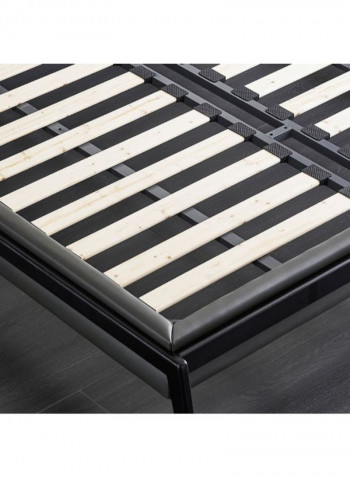 Solid Wood Bed Frame With Headboard Black Queen