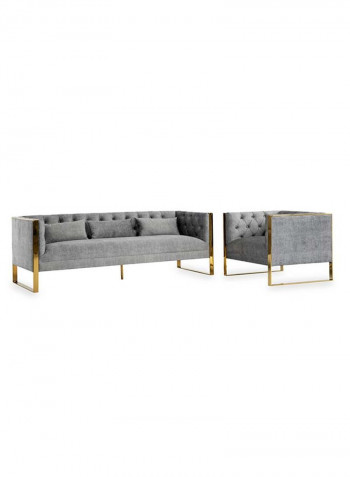 New Ethan 3-Seater Sofa Grey 214 x 82 x 73cm