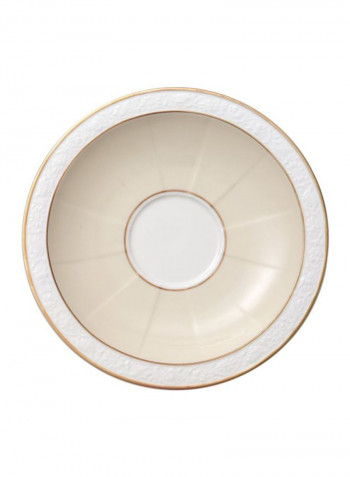 12-Piece Ivoire Breakfast Cup And Saucer Set White/Beige/Gold
