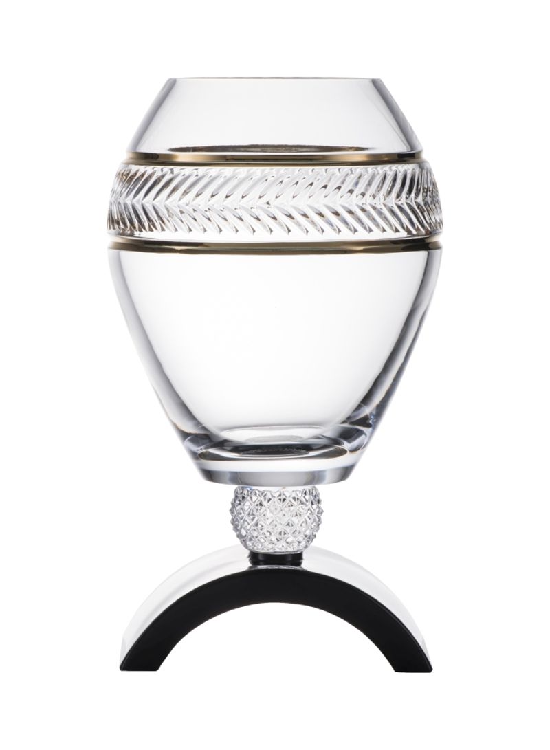Crystal Footed Vase Transparent/Buckingham Gold 365x212millimeter