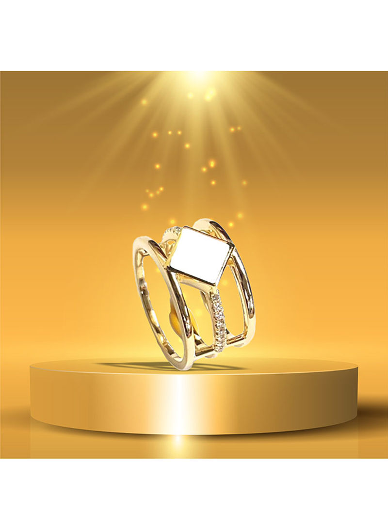 Gold Ring With Diamond & White Stone