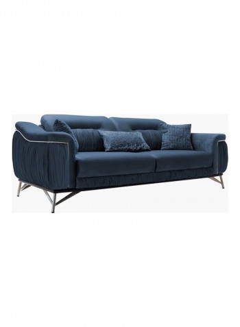 3-Seater Evelyn Sofa With 3-Cushions Blue 100x80x235cm