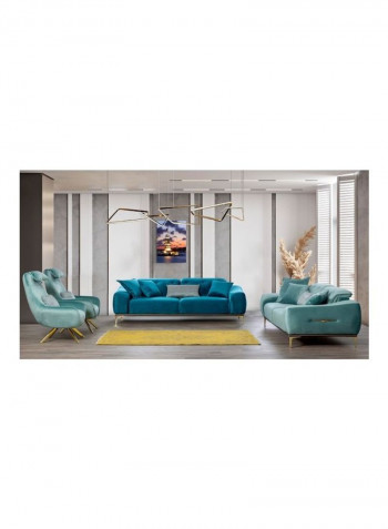 3-Seater Sofa Bed With 4 Cushions Green 230 x 75cm