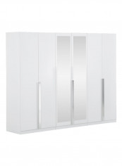 6-Door Wardrobe With 2-Mirrors White 271 x 216 x 59centimeter