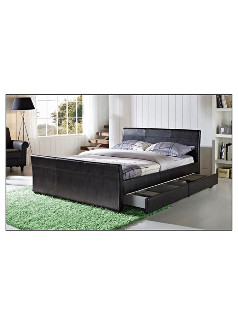 Dresden Bed With Mattress Black 200 x 200centimeter