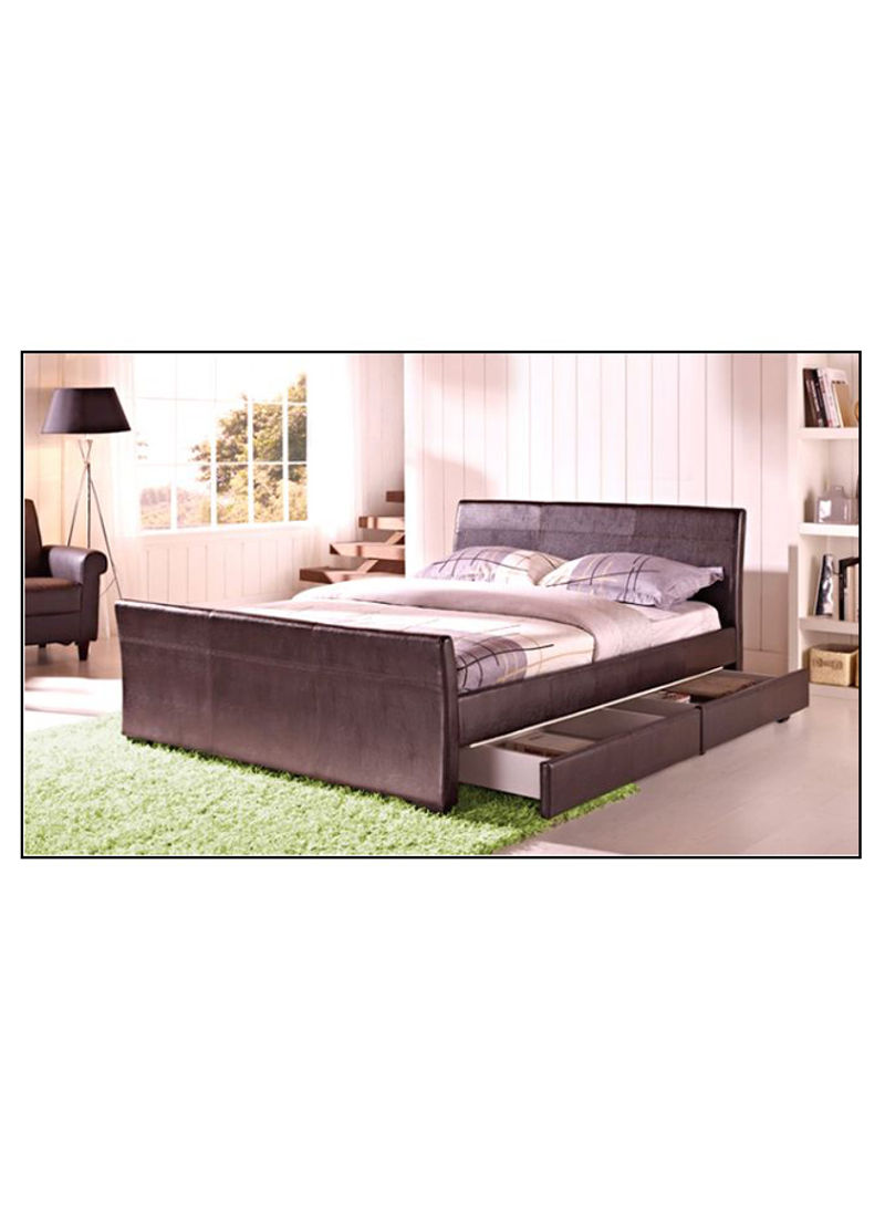 Dresden Bed With Mattress Brown 200 x 200centimeter