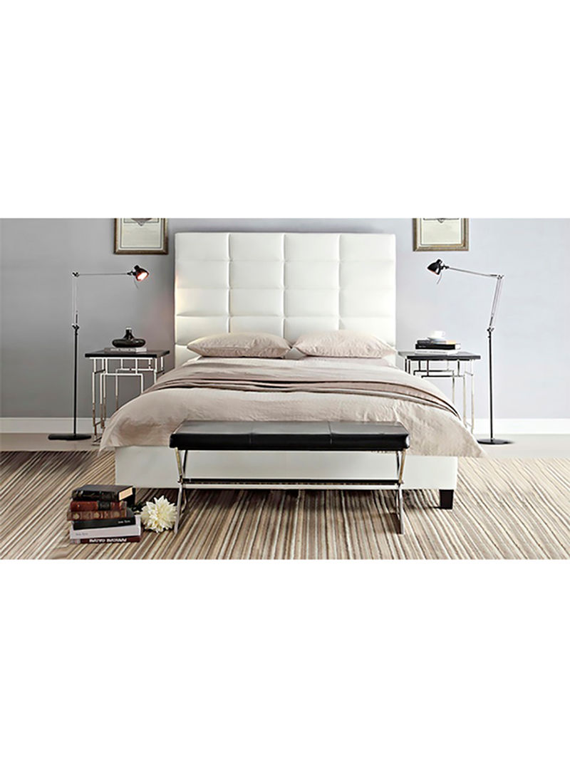 Luxurious Classic Bed With Mattress Beige/White Super King