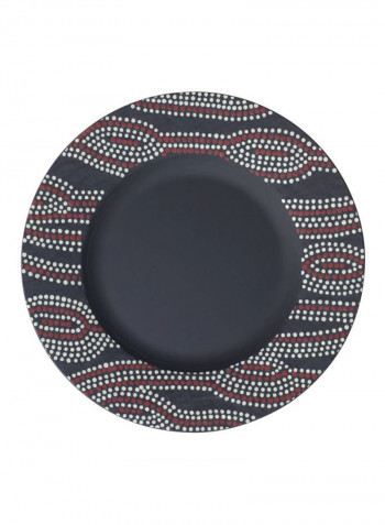 24-Piece Rock Desert Art Dinner Set Black/Red/White