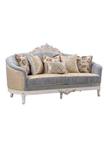 3-Seater Fabric Classic Sofa Grey/Beige