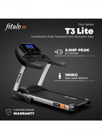 T3 Installation Free Treadmill With Blutooth App 100kg
