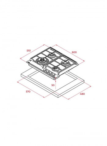 Gzc 64320 Gas On Glass Hob With Exactflame Function In 60 Cm Of Butane Gas 112570141 Grey