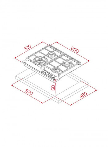 Gzc 64320 Wh Gas On Glass Hob With Exactflame Function In 60 Cm 112570140 White