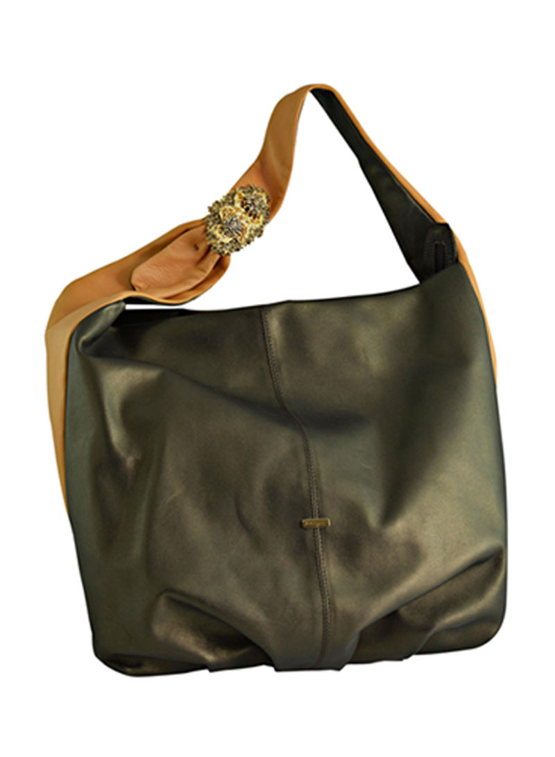 Scintilla Leather Hobo Bag Brown