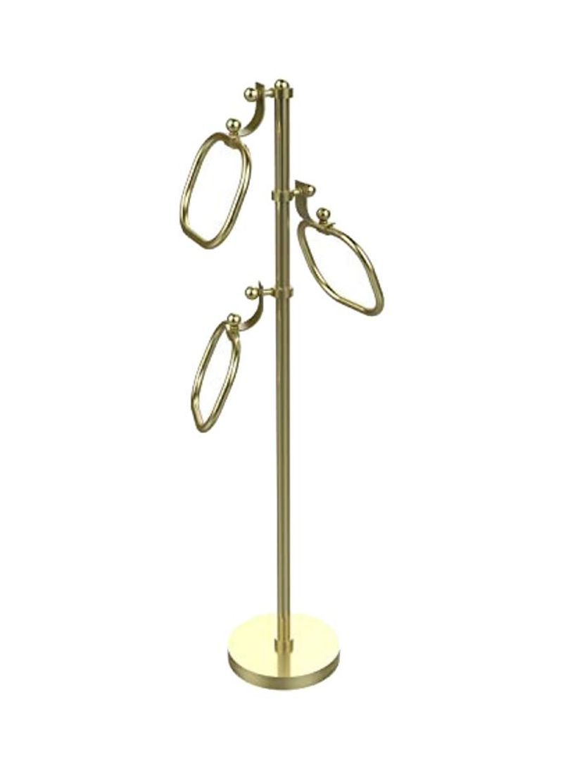Brass Towel Ring Stand Gold 9inch