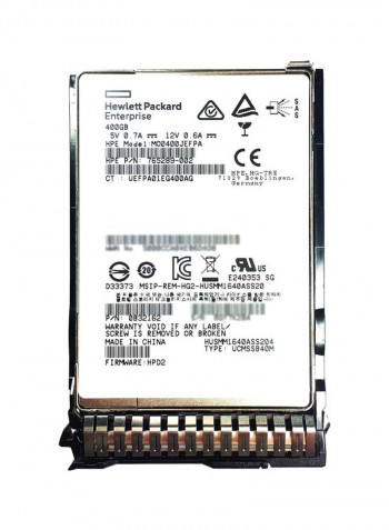 Internal Hard Disk Drive For ProLiant Gen 8/Gen 9/Gen 10 Server 400غيغابايت فضي / أسود / أبيض