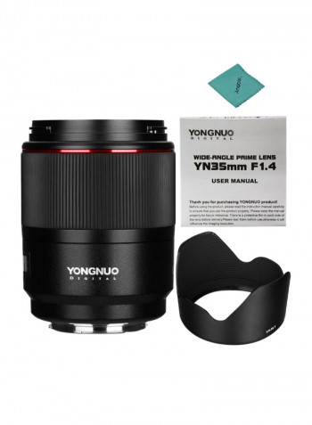 YN35mm F1.4 Bright Aperture Standard Wide-Angle Prime Lens For Canon Black