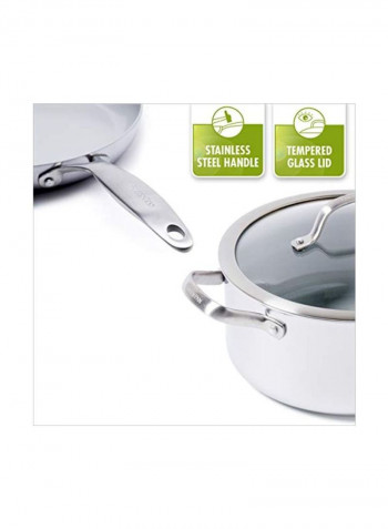 10-Piece Ceramic Non-Stick Cookware Set Silver