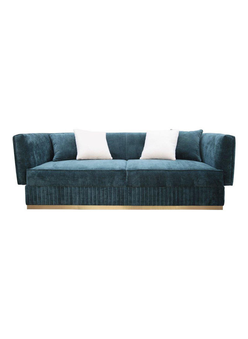 Larisa 3-Seater Sofa Blue/Gold 229x94x71cm