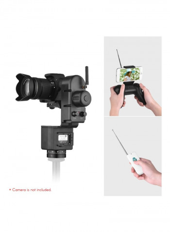 Pack Of 8 Remote Control Electric Pan Tilt Head Kit 28x21.7x10.4centimeter Black