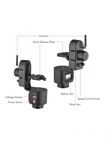 Pack Of 8 Remote Control Electric Pan Tilt Head Kit 28x21.7x10.4centimeter Black