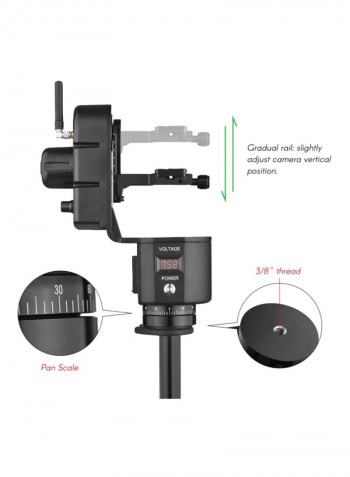 Pack Of 8 Remote Control Electric Pan Tilt Head Kit 28x21.7x10.4centimeter Black