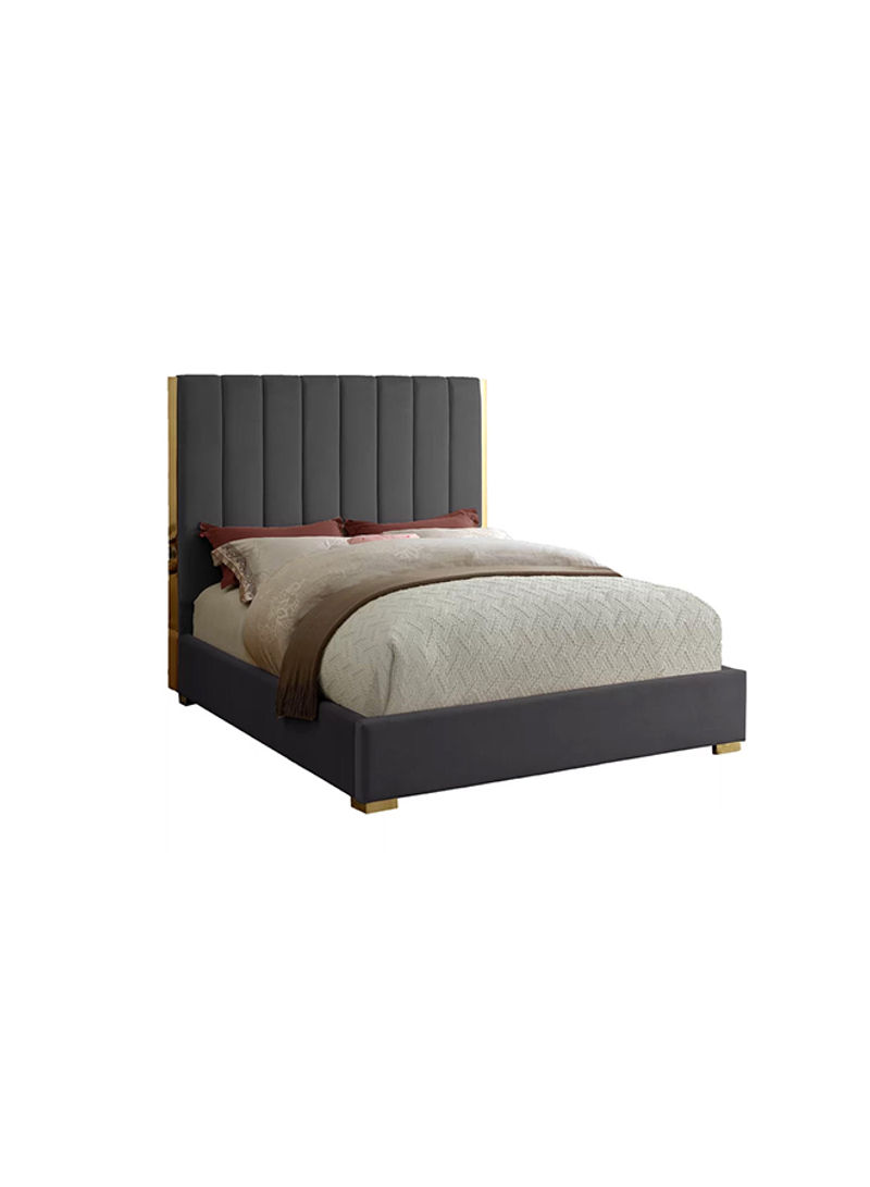 Upholstered Super King Bed With Spring Mattress Multicolour 200x200x150cm