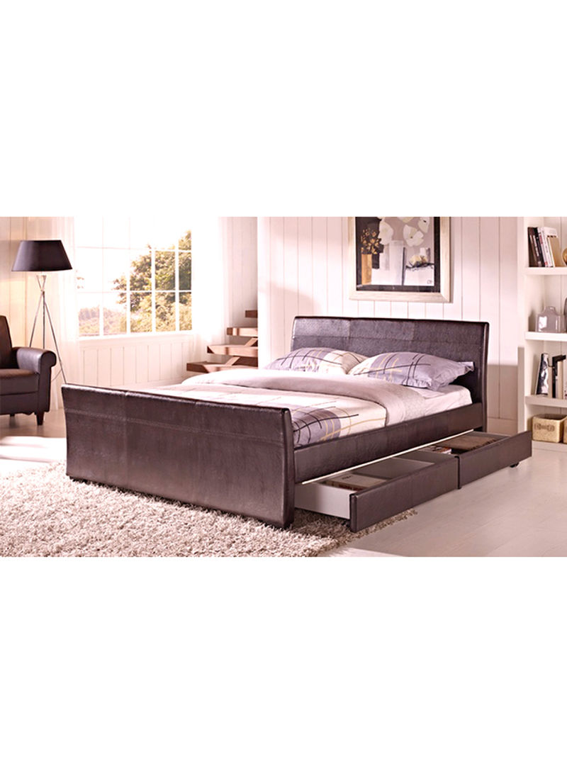Dresden Bed With Mattress Brown/White Super King