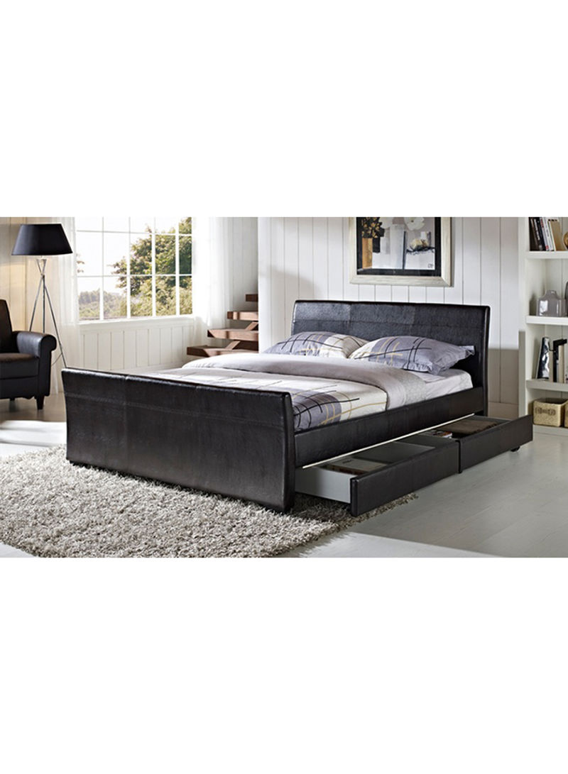 Dresden Bed With Mattress Black/White Super King
