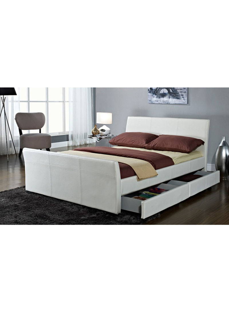 Dresden Bed With Mattress White/Beige Super King