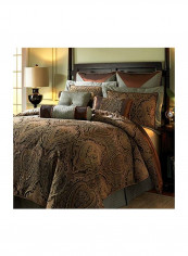 10-Piece Canovia Spring Comforter Set Brown/Black/Grey