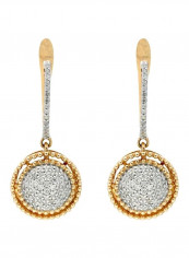 18 Karat Gold 0.49Ct Diamond Studded Dangle Earrings