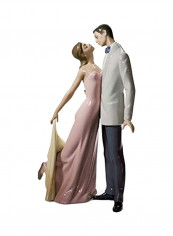 Happy Anniversary Figurine Pink/Blue/Grey 12.5x8.25inch