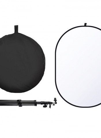 2-In-1 Studio Collapsible Background Panel Photography Backdrop 1.5 x 2meter White/Black