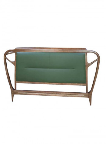 Double Bed Leather Headboard Brown/Green 150 x 200cm