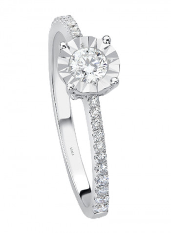18K White Gold Diamond Studded Petite Ring