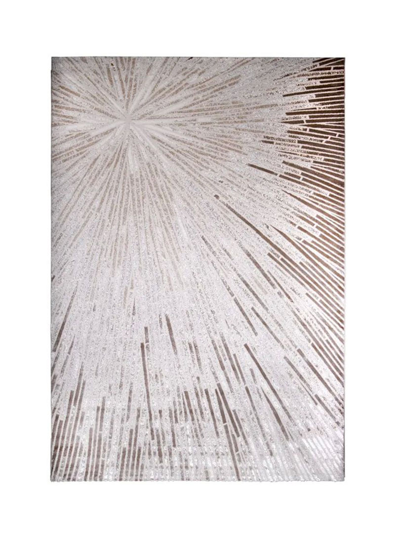 Adele Collection Carpet Modern Contemporary Area Rug Beige/Silver/Gold 300x400centimeter