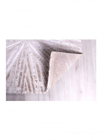 Adele Collection Carpet Modern Contemporary Area Rug Beige/Silver/Gold 300x400centimeter