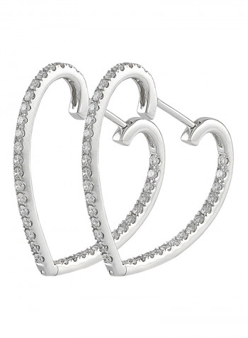18 Karat White Gold Heart Shape Earrings