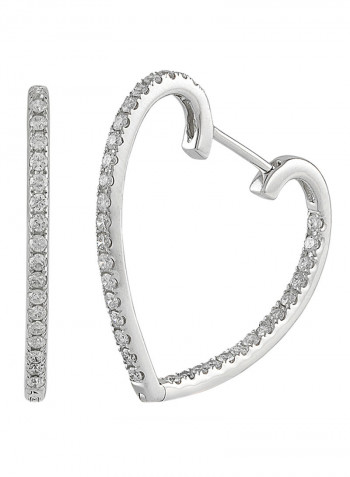 18 Karat White Gold Heart Shape Earrings