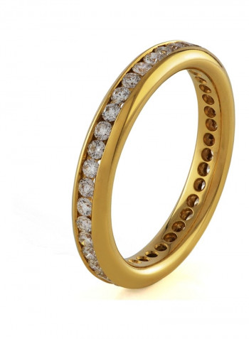18K Yellow Gold Diamond Studded Ring
