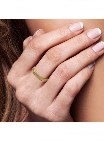18K Yellow Gold Diamond Studded Ring
